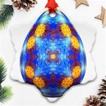 Easter Eggs Egg Blue Yellow Snowflake Ornament (Two Sides) Front