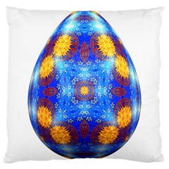 Easter Eggs Egg Blue Yellow Large Cushion Case (one Side) by Nexatart