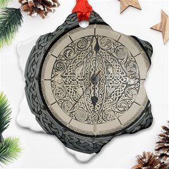 Clock Celtic Knot Time Celtic Knot Snowflake Ornament (two Sides)