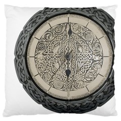 Clock Celtic Knot Time Celtic Knot Large Cushion Case (one Side) by Nexatart