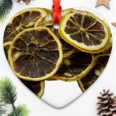 Lemon Dried Fruit Orange Isolated Ornament (heart) by Nexatart