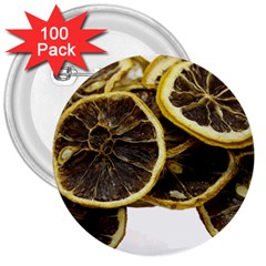 Lemon Dried Fruit Orange Isolated 3  Buttons (100 Pack)  by Nexatart