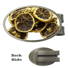 Lemon Dried Fruit Orange Isolated Money Clips (oval)  by Nexatart