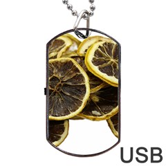 Lemon Dried Fruit Orange Isolated Dog Tag Usb Flash (one Side) by Nexatart