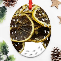 Lemon Dried Fruit Orange Isolated Oval Filigree Ornament (two Sides) by Nexatart