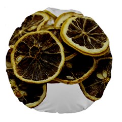 Lemon Dried Fruit Orange Isolated Large 18  Premium Flano Round Cushions by Nexatart