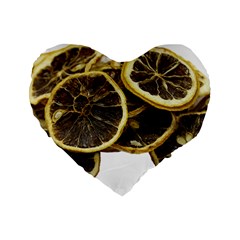 Lemon Dried Fruit Orange Isolated Standard 16  Premium Flano Heart Shape Cushions by Nexatart