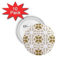 Pattern Gold Floral Texture Design 1 75  Buttons (10 Pack) by Nexatart