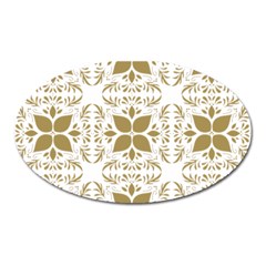 Pattern Gold Floral Texture Design Oval Magnet by Nexatart