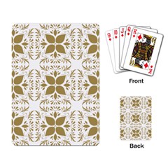 Pattern Gold Floral Texture Design Playing Card by Nexatart