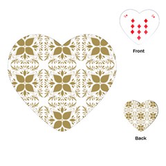 Pattern Gold Floral Texture Design Playing Cards (heart)  by Nexatart