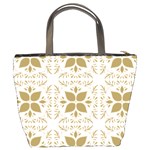 Pattern Gold Floral Texture Design Bucket Bags Back