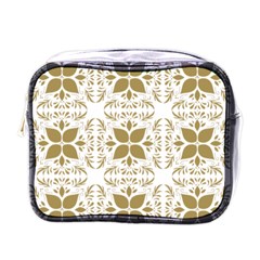 Pattern Gold Floral Texture Design Mini Toiletries Bags by Nexatart