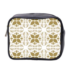 Pattern Gold Floral Texture Design Mini Toiletries Bag 2-side by Nexatart