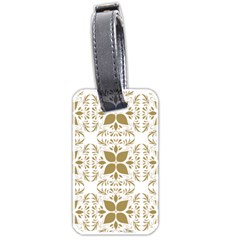 Pattern Gold Floral Texture Design Luggage Tags (two Sides) by Nexatart