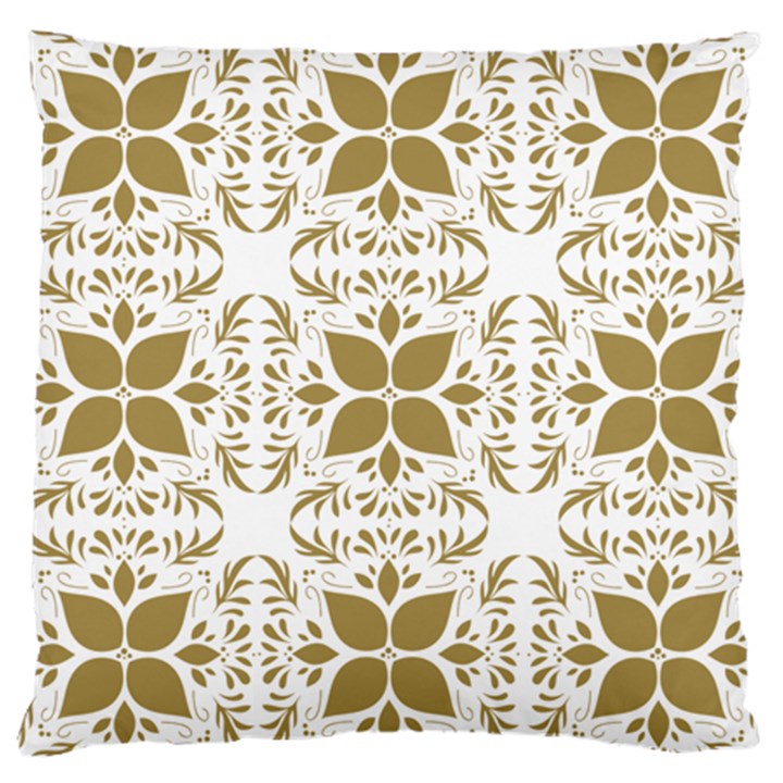 Pattern Gold Floral Texture Design Large Cushion Case (Two Sides)