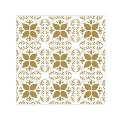 Pattern Gold Floral Texture Design Small Satin Scarf (square) by Nexatart