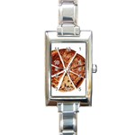 Food Fast Pizza Fast Food Rectangle Italian Charm Watch Front