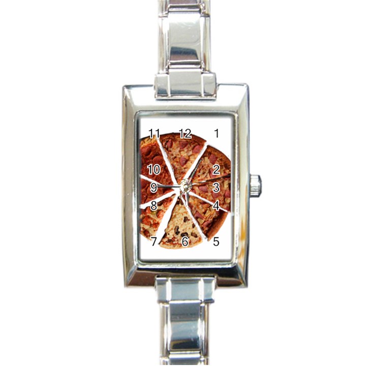 Food Fast Pizza Fast Food Rectangle Italian Charm Watch