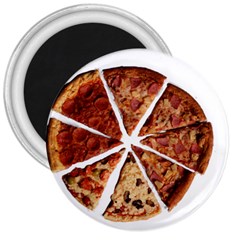 Food Fast Pizza Fast Food 3  Magnets by Nexatart