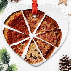 Food Fast Pizza Fast Food Ornament (heart) by Nexatart