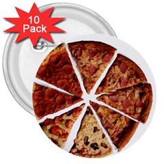 Food Fast Pizza Fast Food 3  Buttons (10 Pack)  by Nexatart