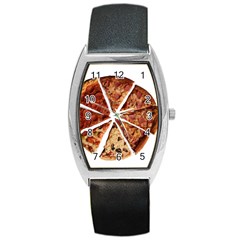 Food Fast Pizza Fast Food Barrel Style Metal Watch by Nexatart