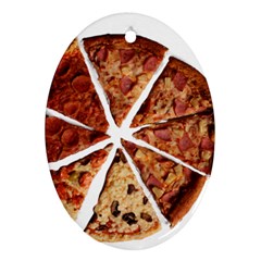 Food Fast Pizza Fast Food Oval Ornament (two Sides) by Nexatart