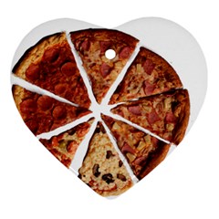 Food Fast Pizza Fast Food Heart Ornament (two Sides) by Nexatart