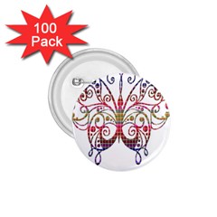 Butterfly Nature Abstract Beautiful 1 75  Buttons (100 Pack) 