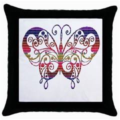 Butterfly Nature Abstract Beautiful Throw Pillow Case (black) by Nexatart