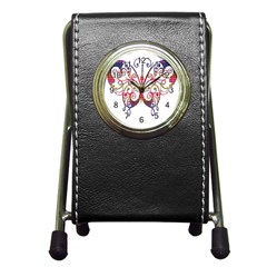 Butterfly Nature Abstract Beautiful Pen Holder Desk Clocks by Nexatart