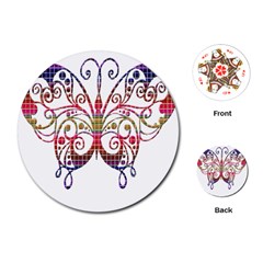 Butterfly Nature Abstract Beautiful Playing Cards (round)  by Nexatart