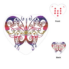 Butterfly Nature Abstract Beautiful Playing Cards (heart)  by Nexatart