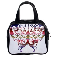 Butterfly Nature Abstract Beautiful Classic Handbags (2 Sides) by Nexatart