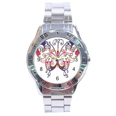 Butterfly Nature Abstract Beautiful Stainless Steel Analogue Watch by Nexatart