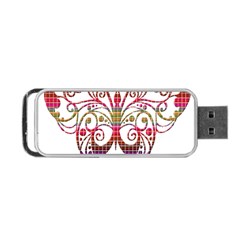 Butterfly Nature Abstract Beautiful Portable Usb Flash (one Side) by Nexatart