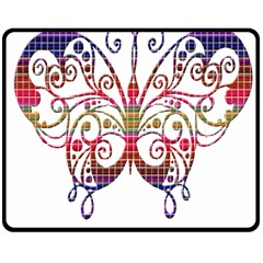 Butterfly Nature Abstract Beautiful Double Sided Fleece Blanket (medium)  by Nexatart