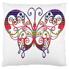 Butterfly Nature Abstract Beautiful Large Flano Cushion Case (one Side) by Nexatart