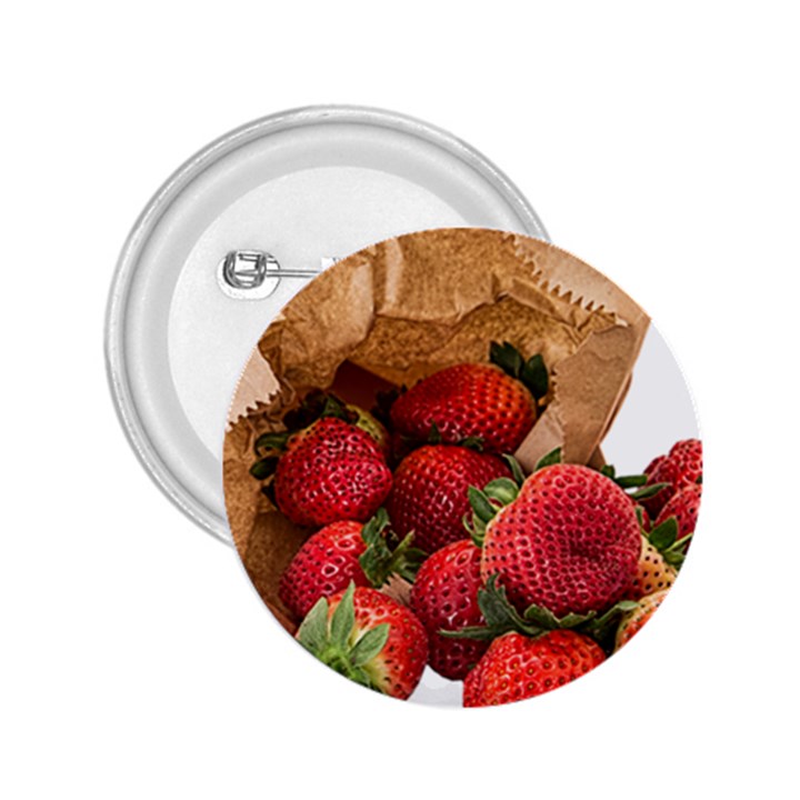 Strawberries Fruit Food Delicious 2.25  Buttons