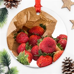 Strawberries Fruit Food Delicious Ornament (round) by Nexatart