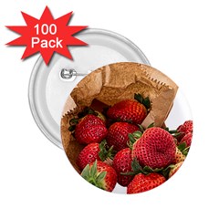 Strawberries Fruit Food Delicious 2 25  Buttons (100 Pack)  by Nexatart