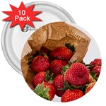 Strawberries Fruit Food Delicious 3  Buttons (10 pack)  Front