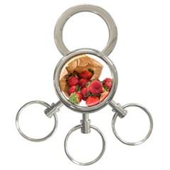 Strawberries Fruit Food Delicious 3-ring Key Chains by Nexatart