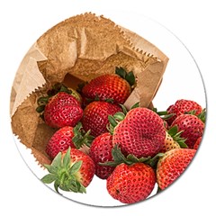 Strawberries Fruit Food Delicious Magnet 5  (round) by Nexatart