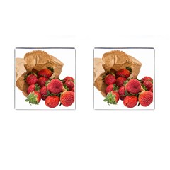 Strawberries Fruit Food Delicious Cufflinks (square) by Nexatart