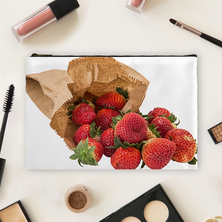 Strawberries Fruit Food Delicious Cosmetic Bag (Large) 