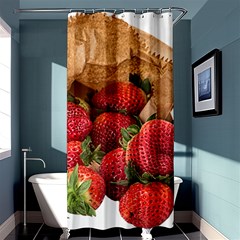 Strawberries Fruit Food Delicious Shower Curtain 36  X 72  (stall)  by Nexatart