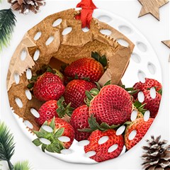 Strawberries Fruit Food Delicious Ornament (round Filigree) by Nexatart