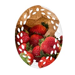 Strawberries Fruit Food Delicious Ornament (oval Filigree) by Nexatart